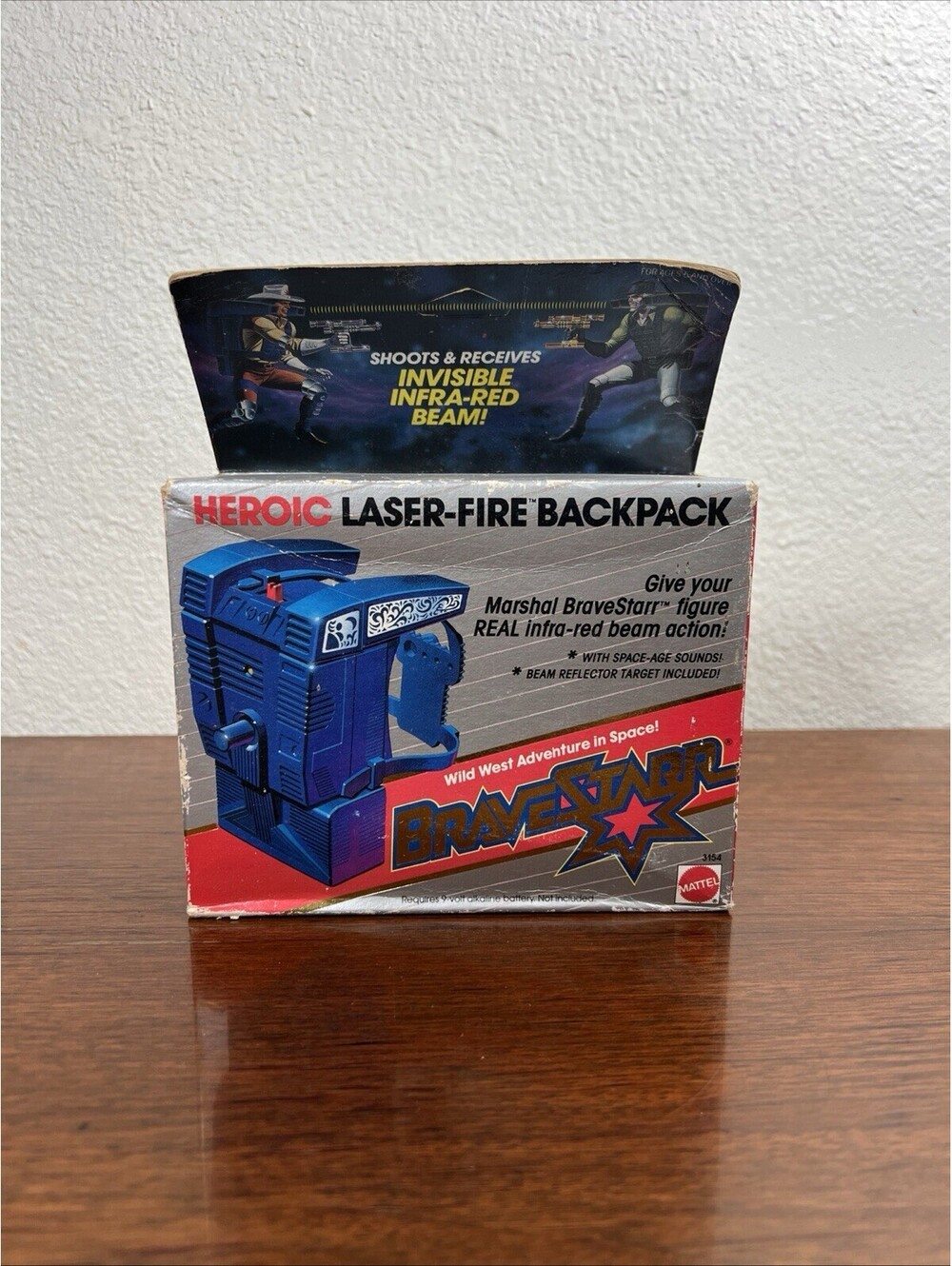 1986 Mattel Bravestarr Evil Laser Fire Backpack #3746 Invisible Infra Red Beam
